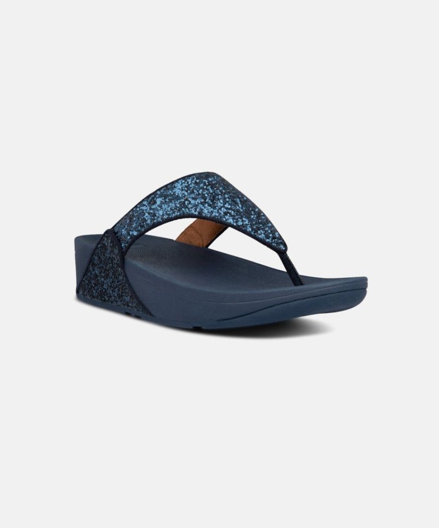 Women FitFlop Thongs | Fitflop Lulu Glitter Toe Post Sandals Navy