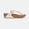 Women FitFlop Toe Post Sandals | Fitflop Lulu Adjustable Leather Toe Post Sandals White