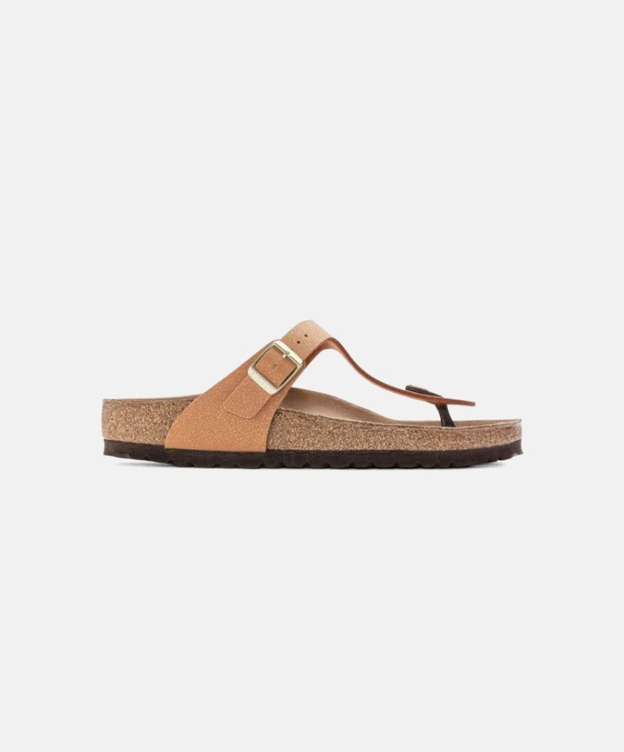 Women Birkenstock Toe Post Sandals | Birkenstock Gizeh Birkibuc Earthy Pecan Vegan Sandals