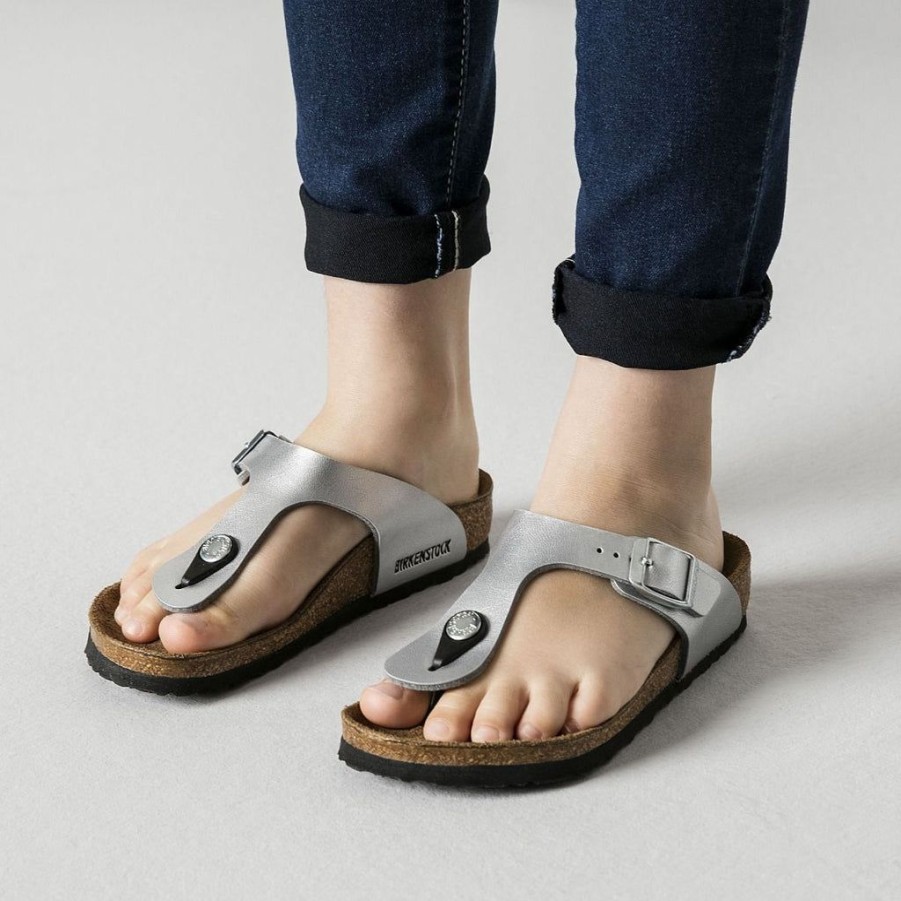 Kids Birkenstock | Birkenstock Kids Gizeh Bf Silver