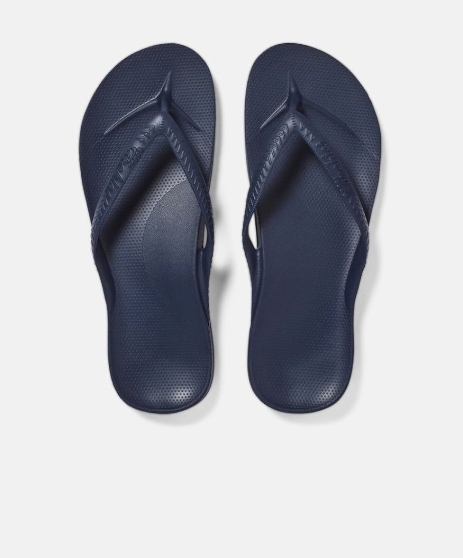 Men Archies Toe Post Sandals | Archies Arch Support Navy Thongs