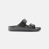 Women Birkenstock Two Strap Sandals | Birkenstock Arizona Eva Metallic Anthracite Sandals