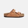 Men Birkenstock Vegan Sandals | Birkenstock Arizona Birkibuc Earthy Pecan Vegan Sandals