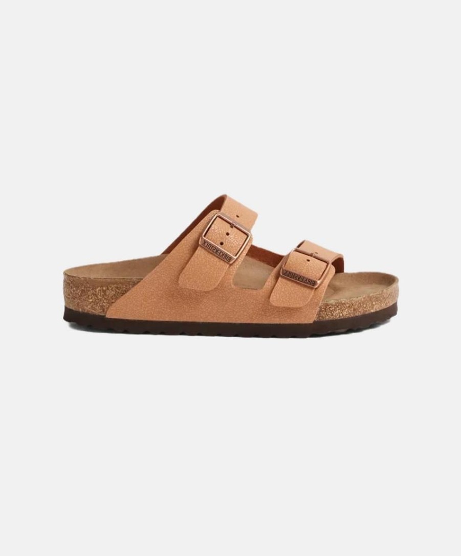 Men Birkenstock Vegan Sandals | Birkenstock Arizona Birkibuc Earthy Pecan Vegan Sandals