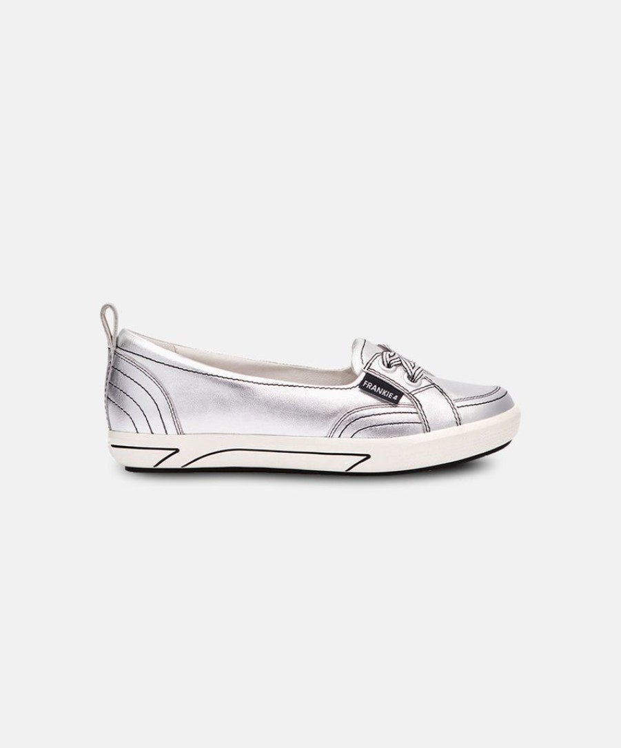 Women Frankie4 Leather Sneakers | Frankie4 Sophie Iii Silver Star Ballet Flats