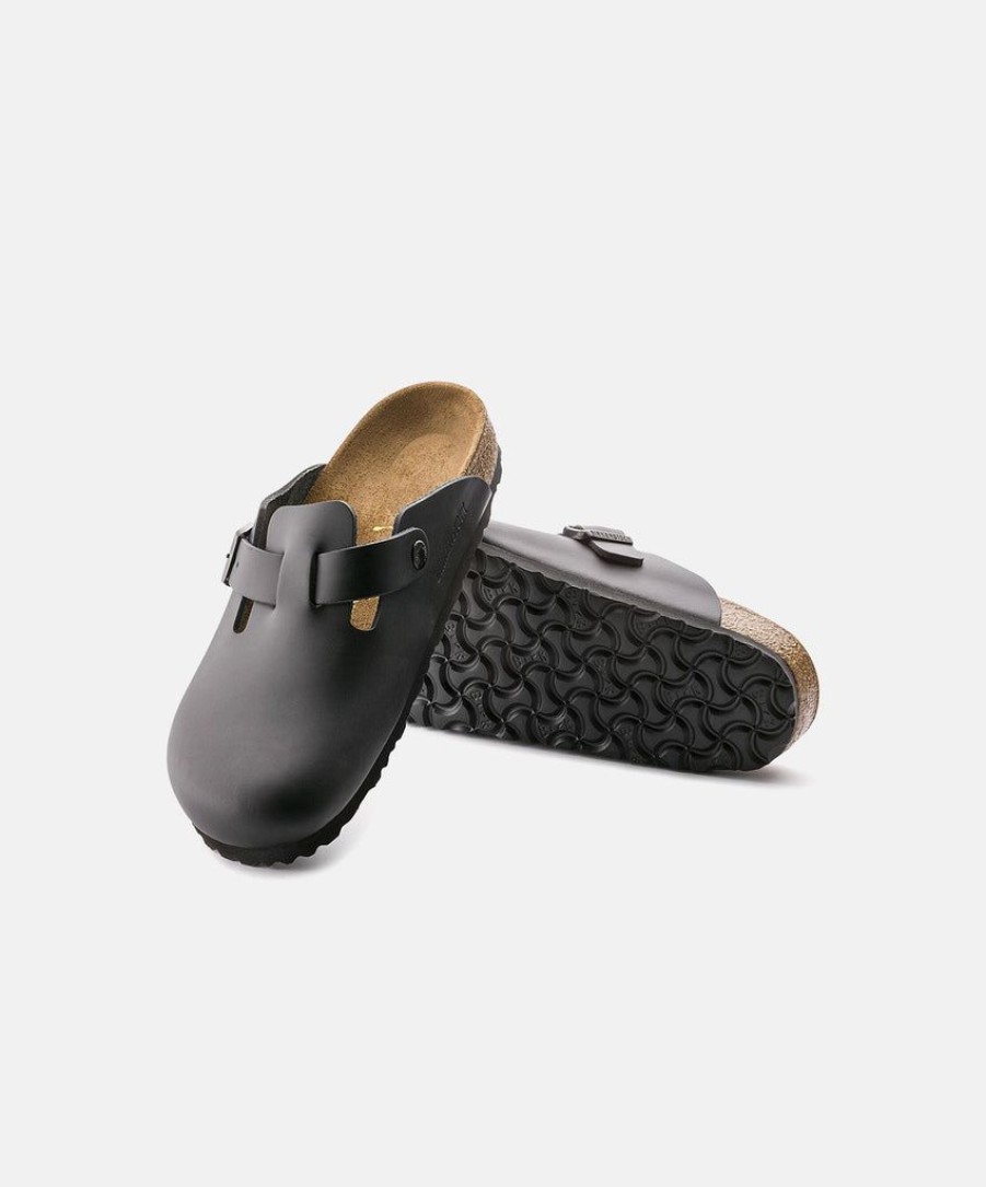 Women Birkenstock Clogs | Birkenstock Boston Leather Clogs Black