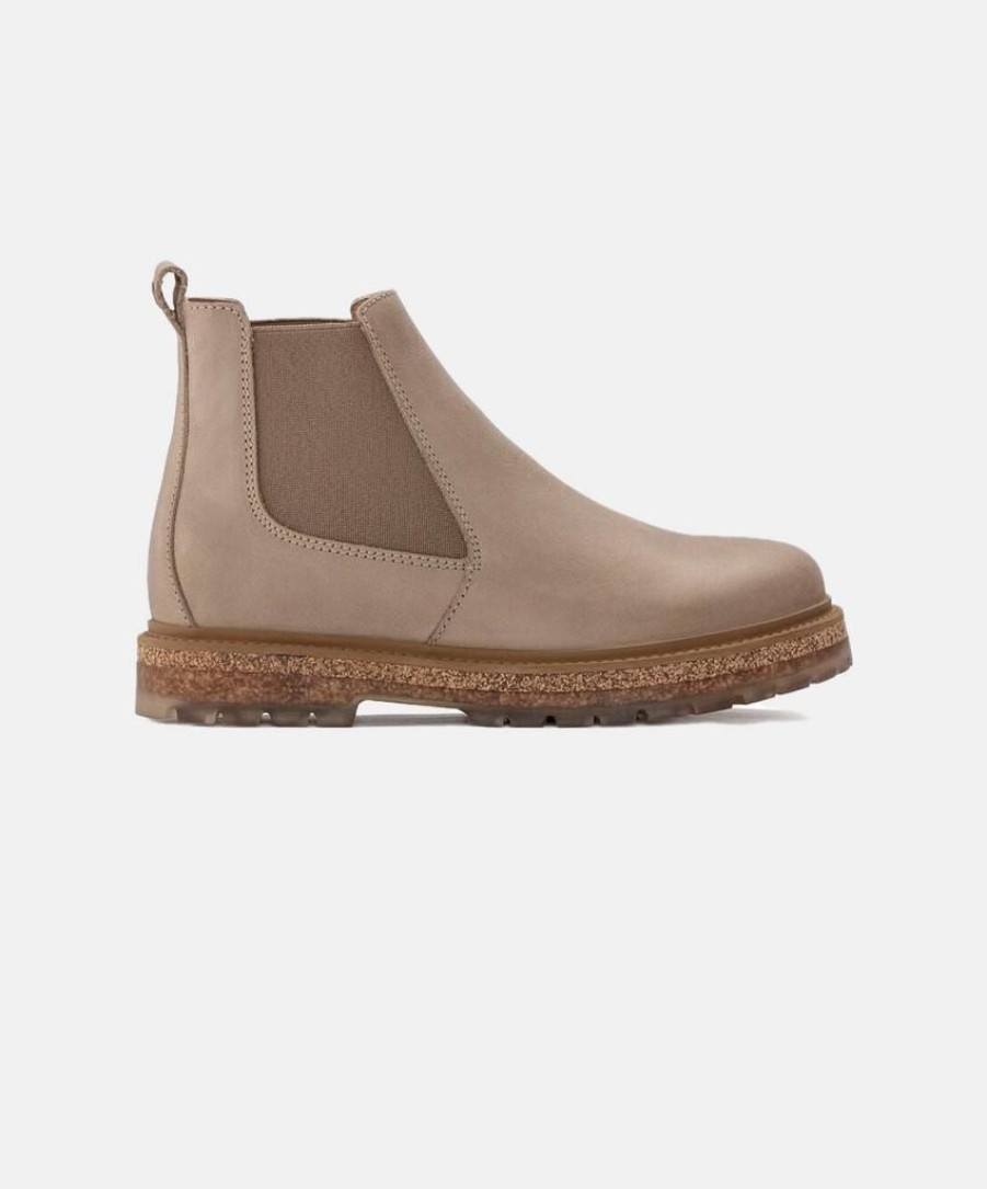 Men Birkenstock Chelsea Boots | Birkenstock Stalon Oiled Leather Nubuck Sandcastle Boots