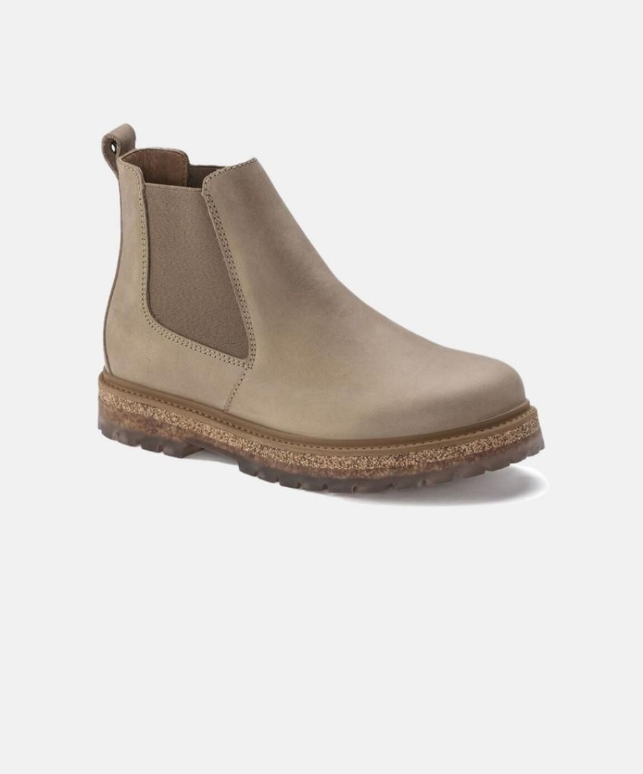 Men Birkenstock Chelsea Boots | Birkenstock Stalon Oiled Leather Nubuck Sandcastle Boots