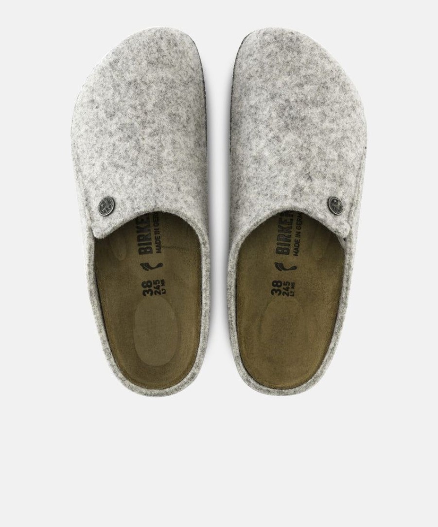 Women Birkenstock Clogs | Birkenstock Zermatt Wool Felt Light Grey Clogs