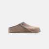 Women Birkenstock Clogs | Birkenstock Zermatt Premium Suede Leather Grey Taupe Clogs