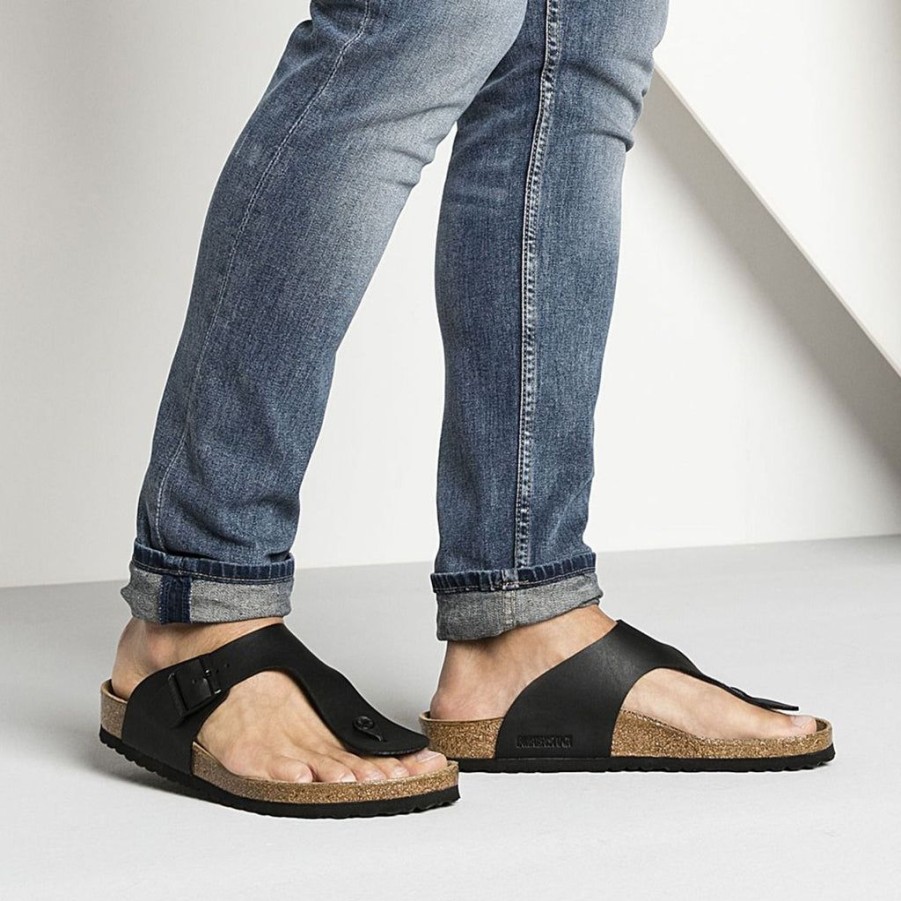 Men Birkenstock Toe Post Sandals | Birkenstock Ramses Bf Black