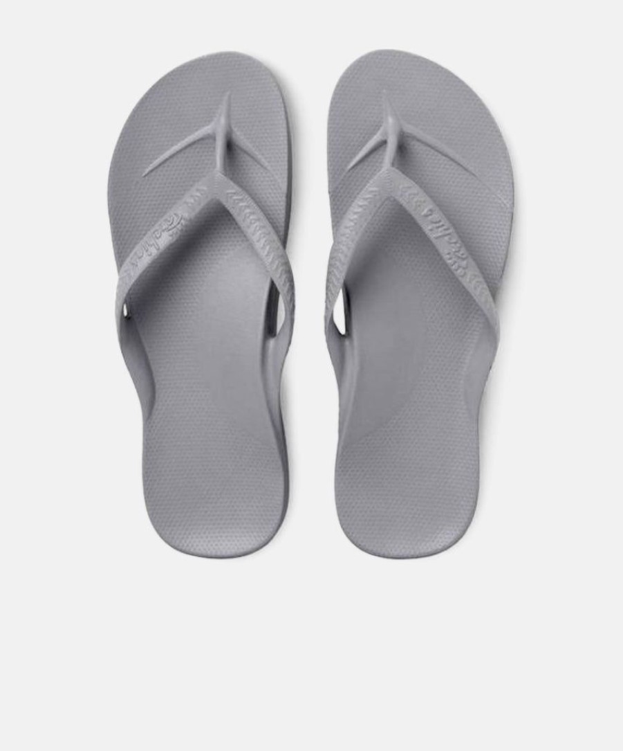 Women Bstore Toe Post Sandals | Archies Arch Support Thongs Grey