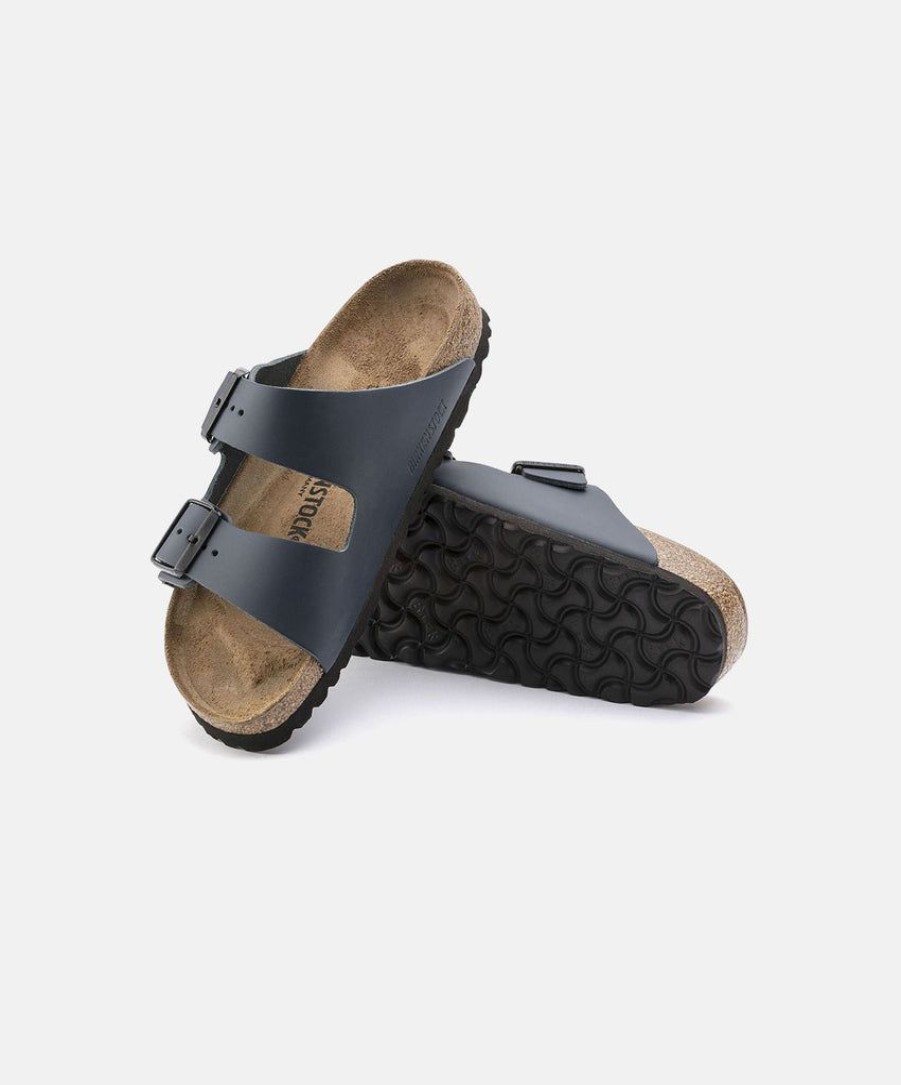 Men Birkenstock Two Strap Sandals | Birkenstock Arizona Leather Sandals Blue