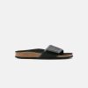 Women Birkenstock Slides | Birkenstock Tema Microfibre Black/Black Sandals