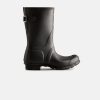 Women Hunter Wellington Boots | Hunter Womens Original Back Adjustable Short Black Boots