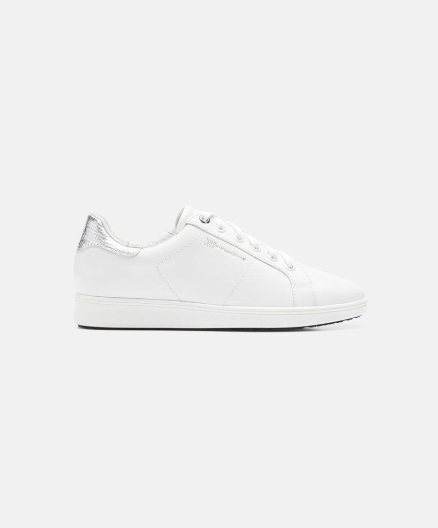 Women Frankie4 Lace Up Sneakers | Frankie4 Jackie Iii White/Silver Lizard Sneakers