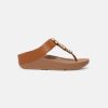 Women FitFlop Toe Post Sandals | Fitflop Halo Leather Toe Post Sandals Brown