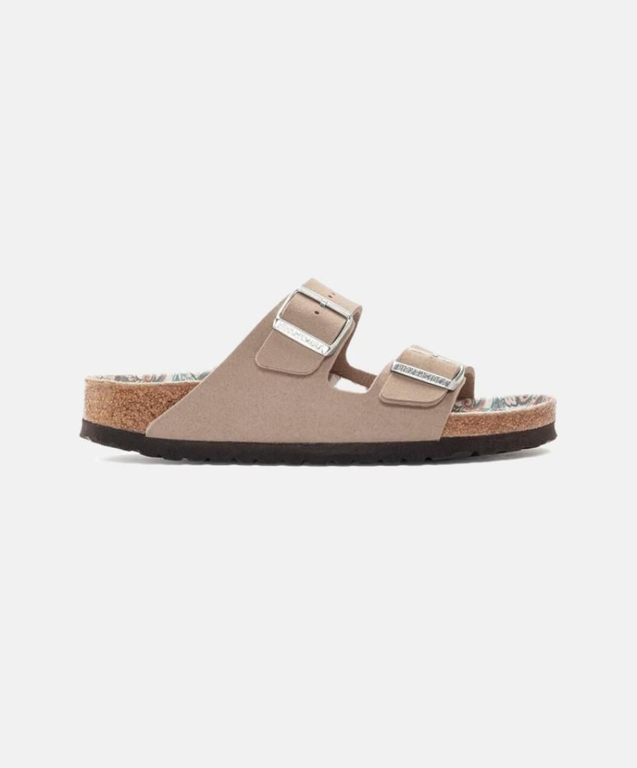 Women Birkenstock Two Strap Sandals | Birkenstock Arizona Synthetic Paisley Vegan Sandals Grey