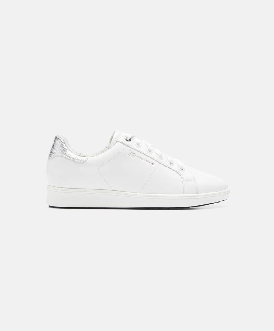 Women Frankie4 Leather Sneakers | Frankie4 Jackie Iii White/Silver Lizard Sneakers