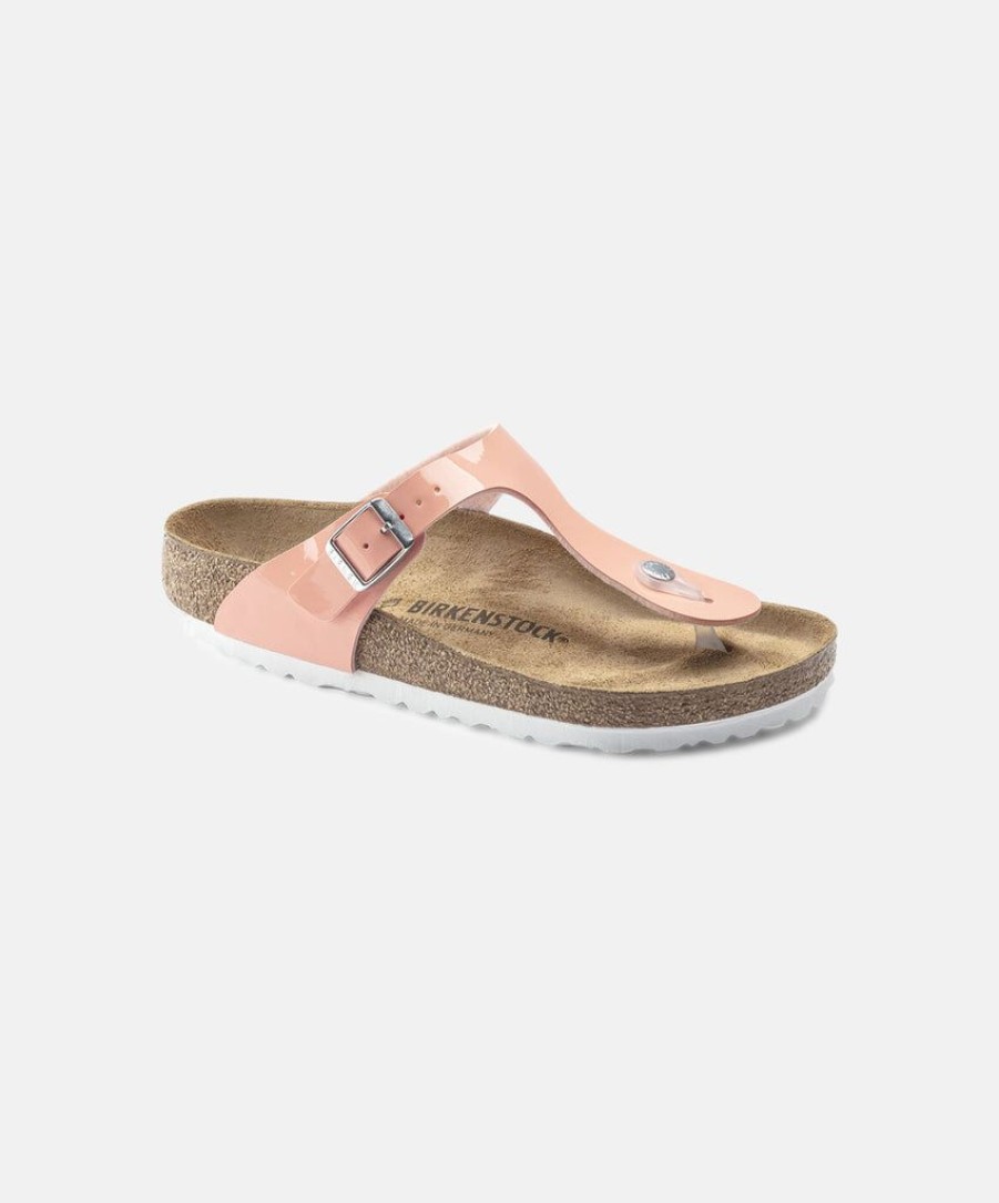 Women Birkenstock Toe Post Sandals | Birkenstock Gizeh Bf Patent Coral