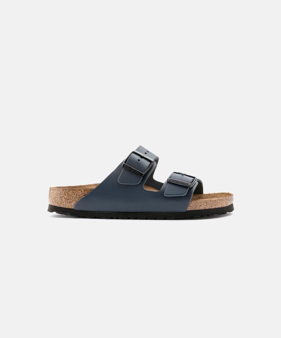 Men Birkenstock Slides | Birkenstock Arizona Leather Sandals Blue