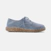 Women Birkenstock Leather Sneakers | Birkenstock Gary Suede Leather Blue Shoes