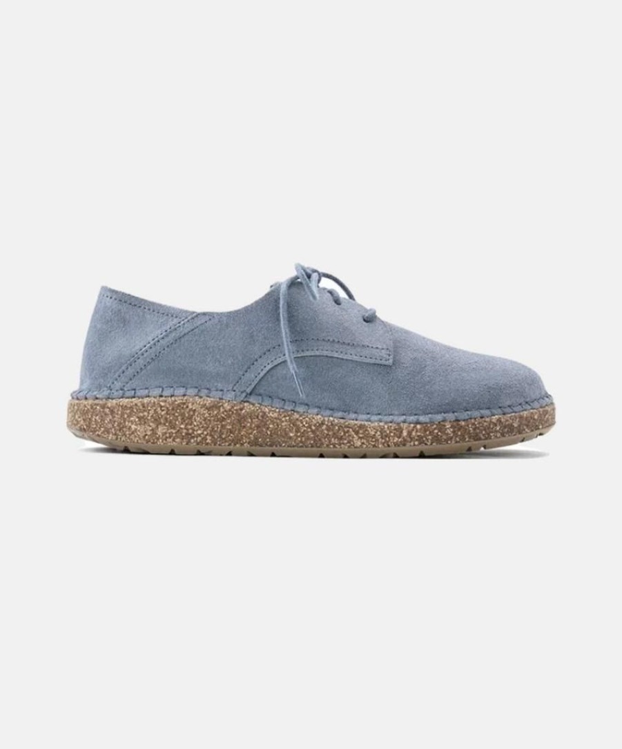 Women Birkenstock Leather Sneakers | Birkenstock Gary Suede Leather Blue Shoes