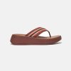 Women FitFlop Slides | Fitflop Crochet Flatform Toe-Post Sandals Brown