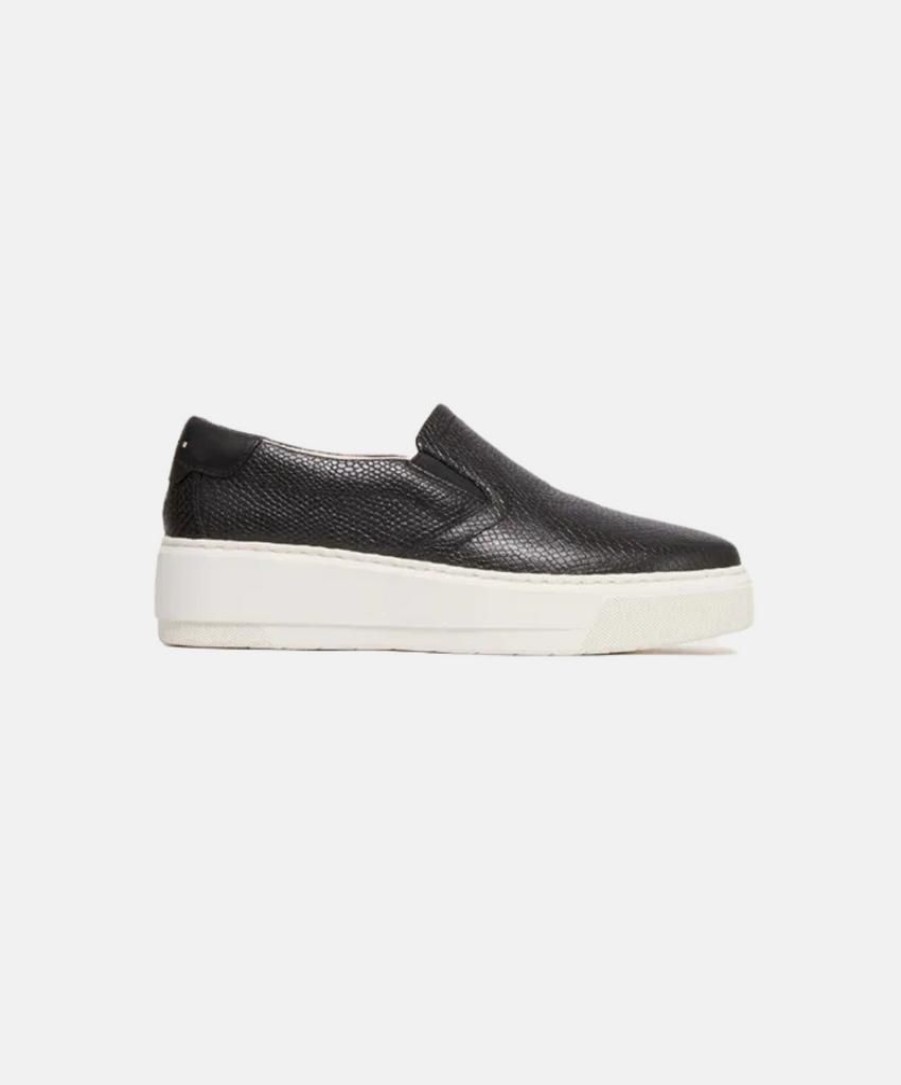 Women Bstore Leather Sneakers | Frankie4 Maxwell Black Reptile Sneakers