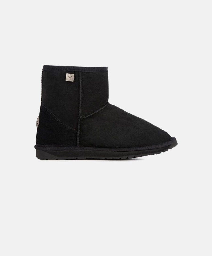 Women EMU Australia Boots | Emu Platinum Stinger Mini Black Sheepskin Boots