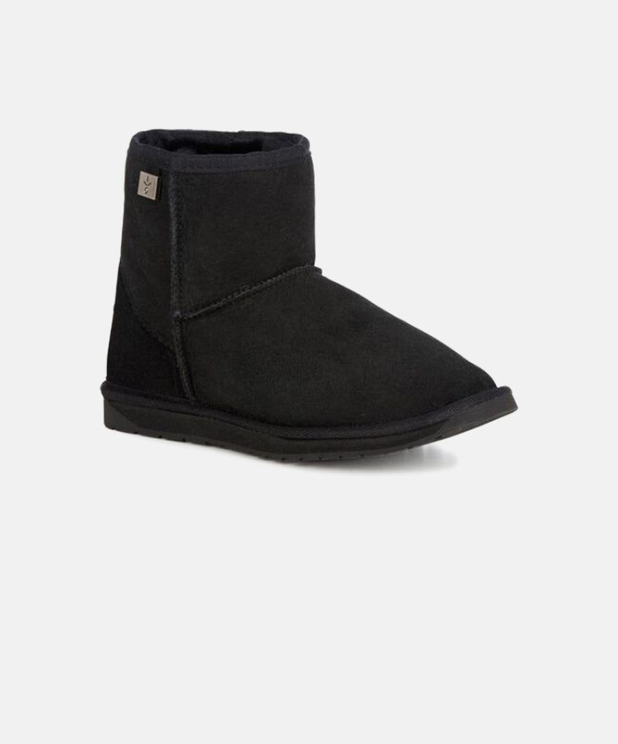 Women EMU Australia Boots | Emu Platinum Stinger Mini Black Sheepskin Boots