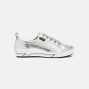 Women Frankie4 Leather Sneakers | Frankie4 Ellie Iv Silver Lizard Emboss Sneakers