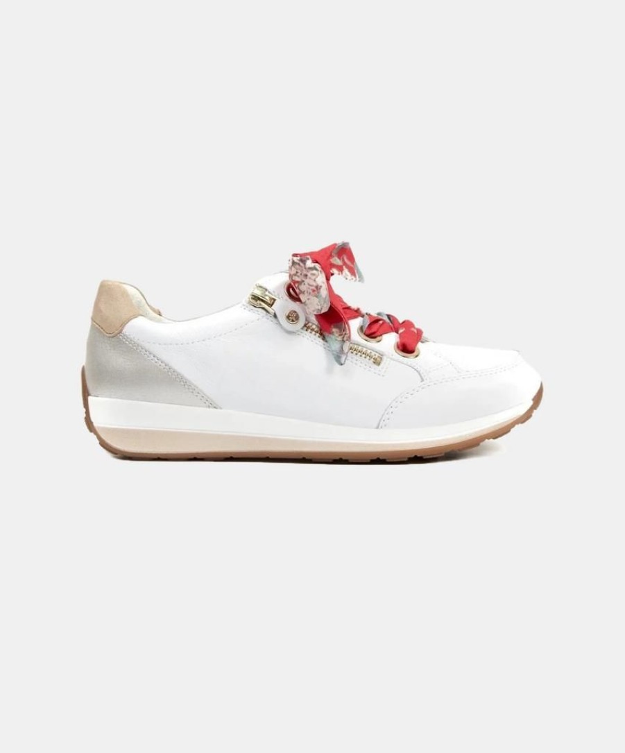 Women Ara Leather Sneakers | Ara Osaka High Soft White Sneakers