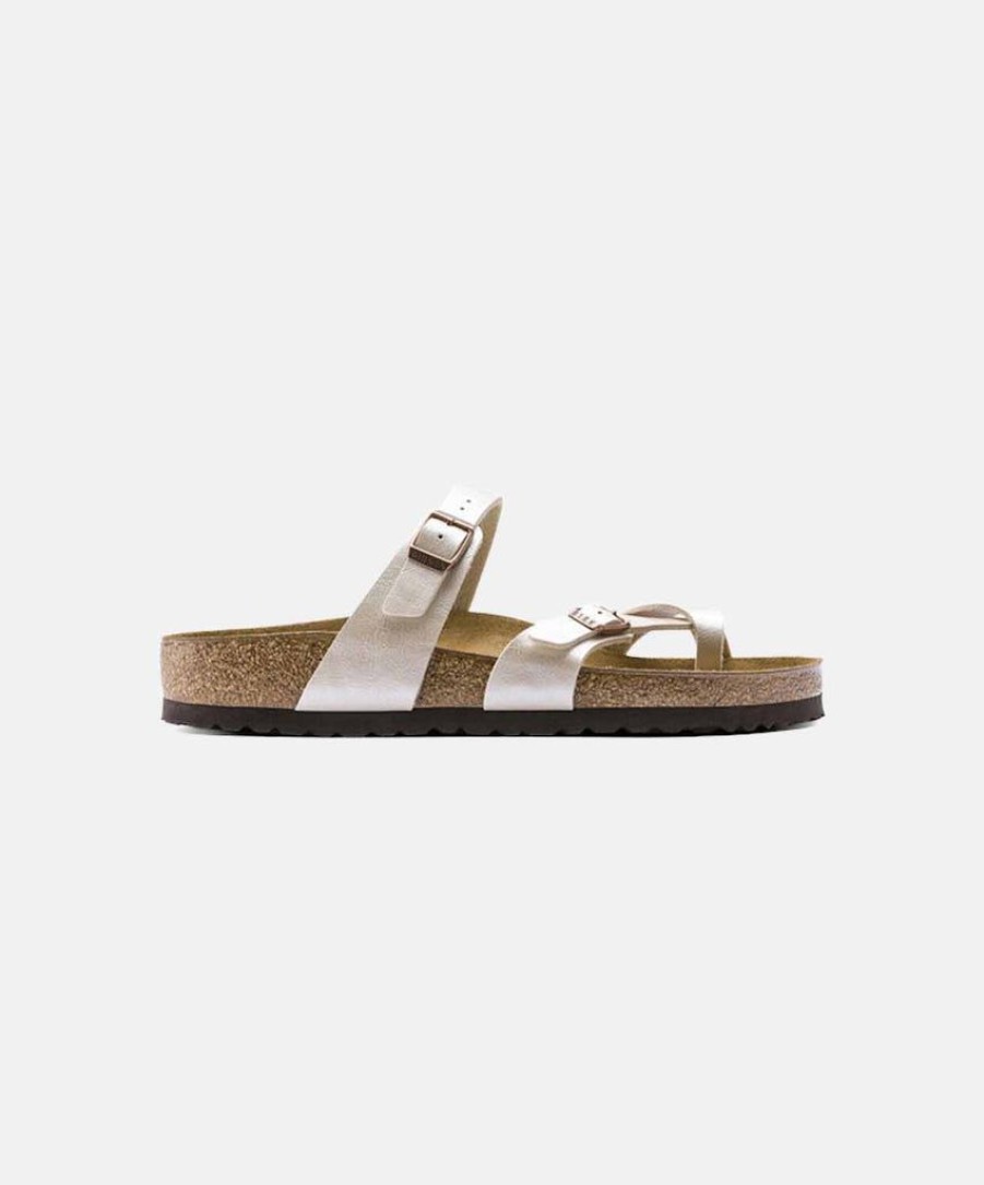 Women Birkenstock Leather Sandals | Birkenstock Mayari Birko-Flor Graceful Pearl White Sandals