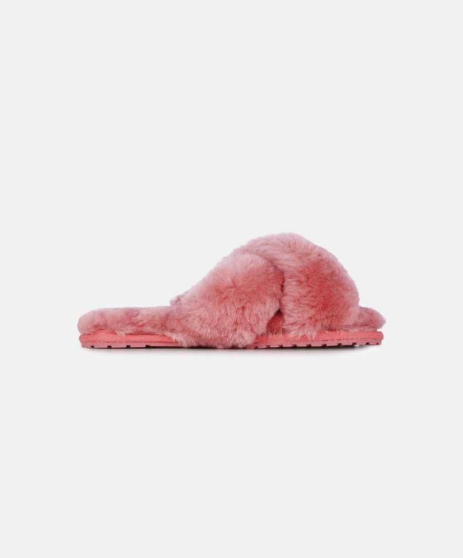 Women EMU Australia Slides | Emu Mayberry Mineral Red Sheepskin Slippers