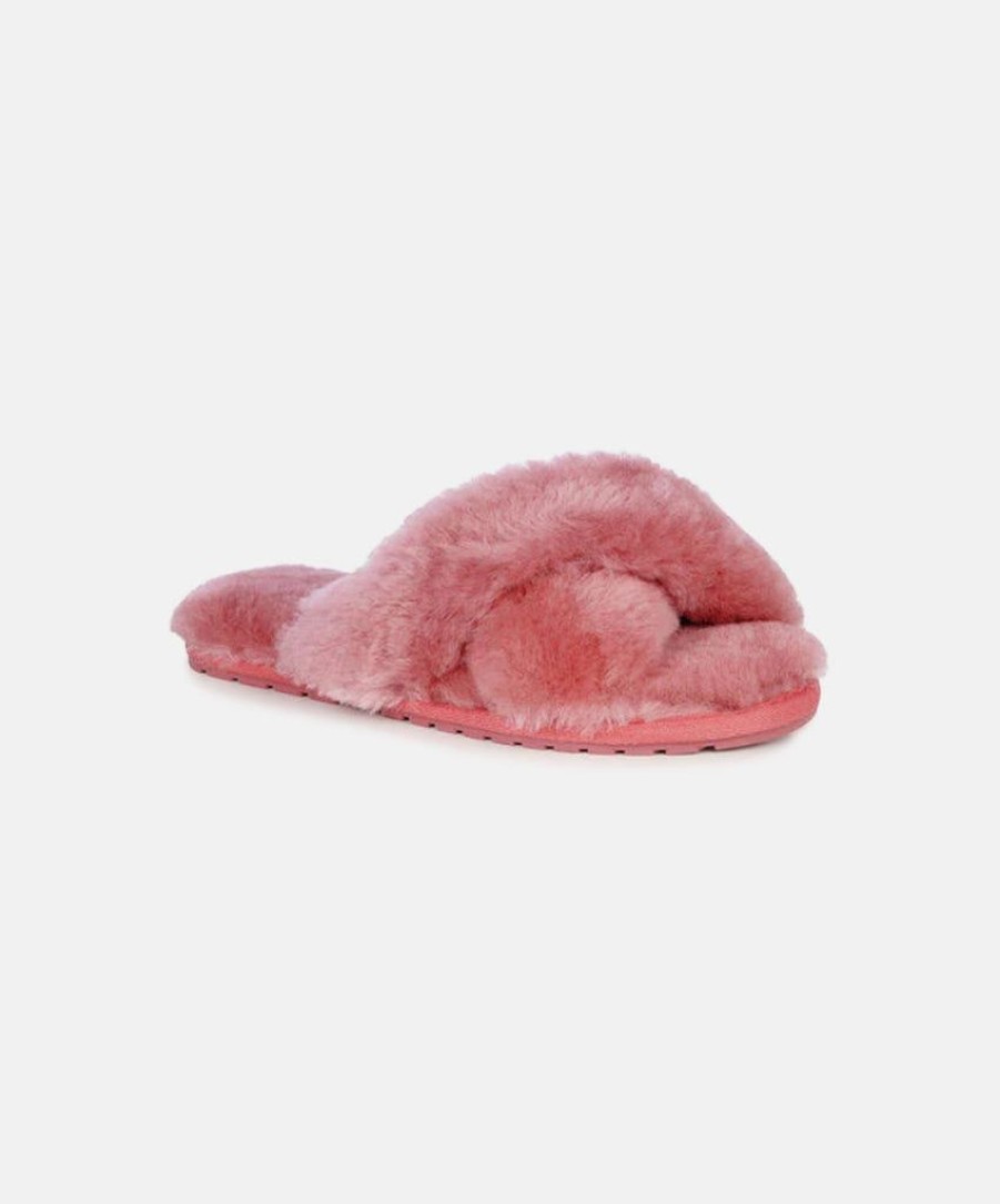 Women EMU Australia Slides | Emu Mayberry Mineral Red Sheepskin Slippers