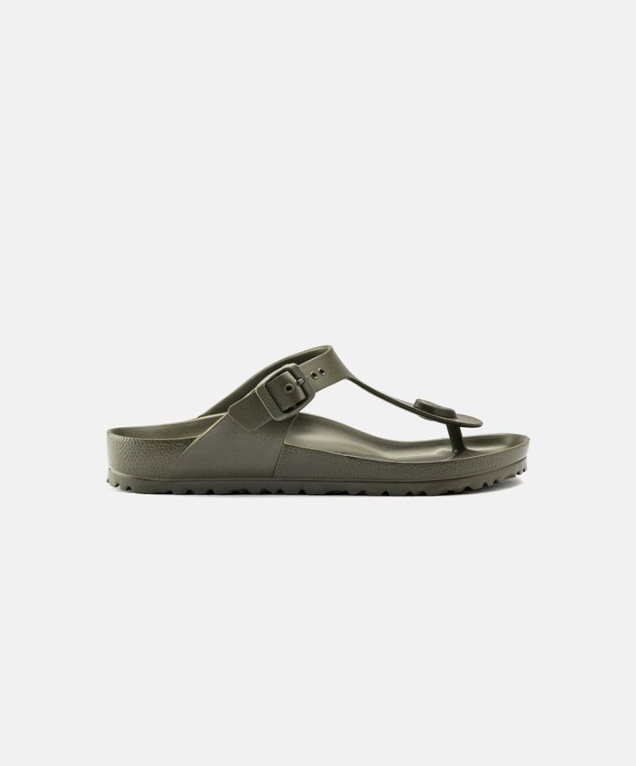 Women Birkenstock Vegan Sandals | Birkenstock Gizeh Eva Khaki Khaki Buckle Sandals