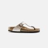 Women Birkenstock Thongs | Birkenstock Gizeh Birko-Flor Graceful Pearl White Sandals