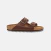 Men Bstore Two Strap Sandals | Birkenstock Arizona Leather Vintage Wood Roast Sandals