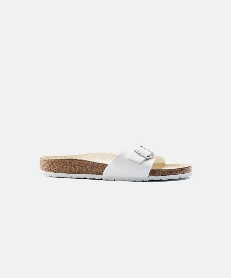 Women Birkenstock Slides | Birkenstock Madrid Birko-Flor White Sandals