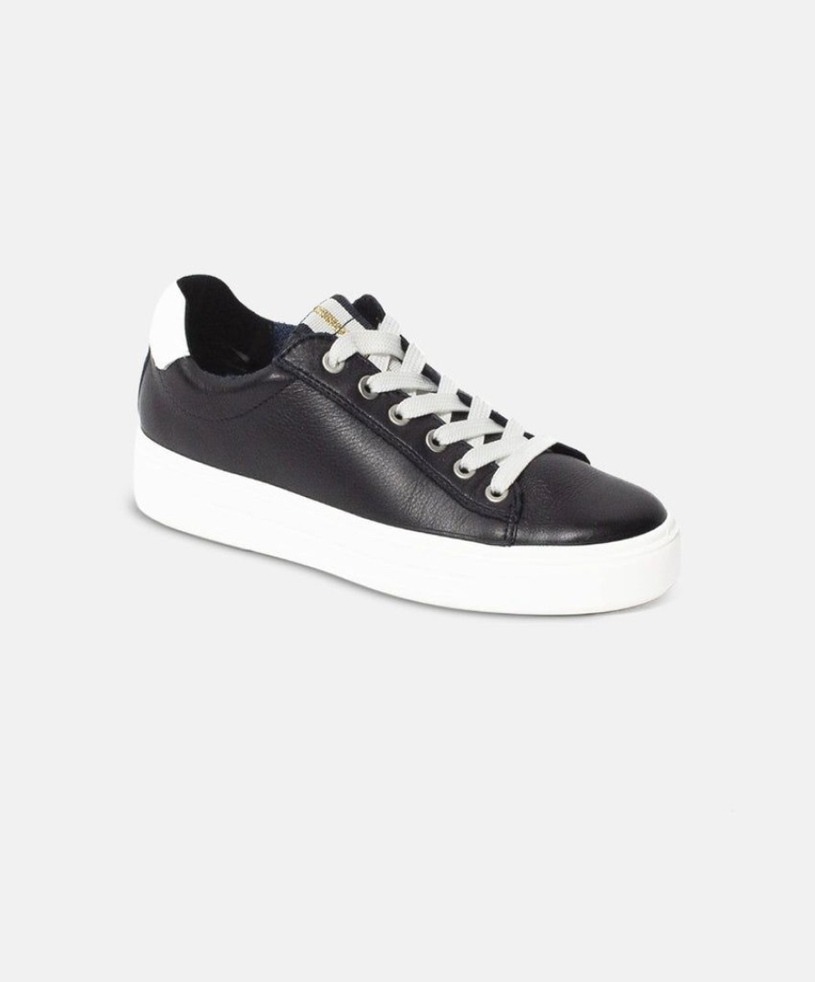 Women Ara Leather Sneakers | Ara Courtyard 2.0 Navy W. White Sneakers