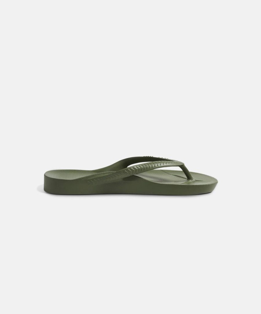 Women Archies Slides | Archies Arch Support Khaki Thongs