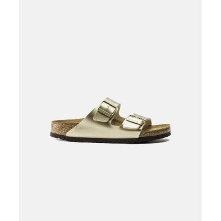 Women Birkenstock Slides | Birkenstock Arizona Bf Sandals Gold