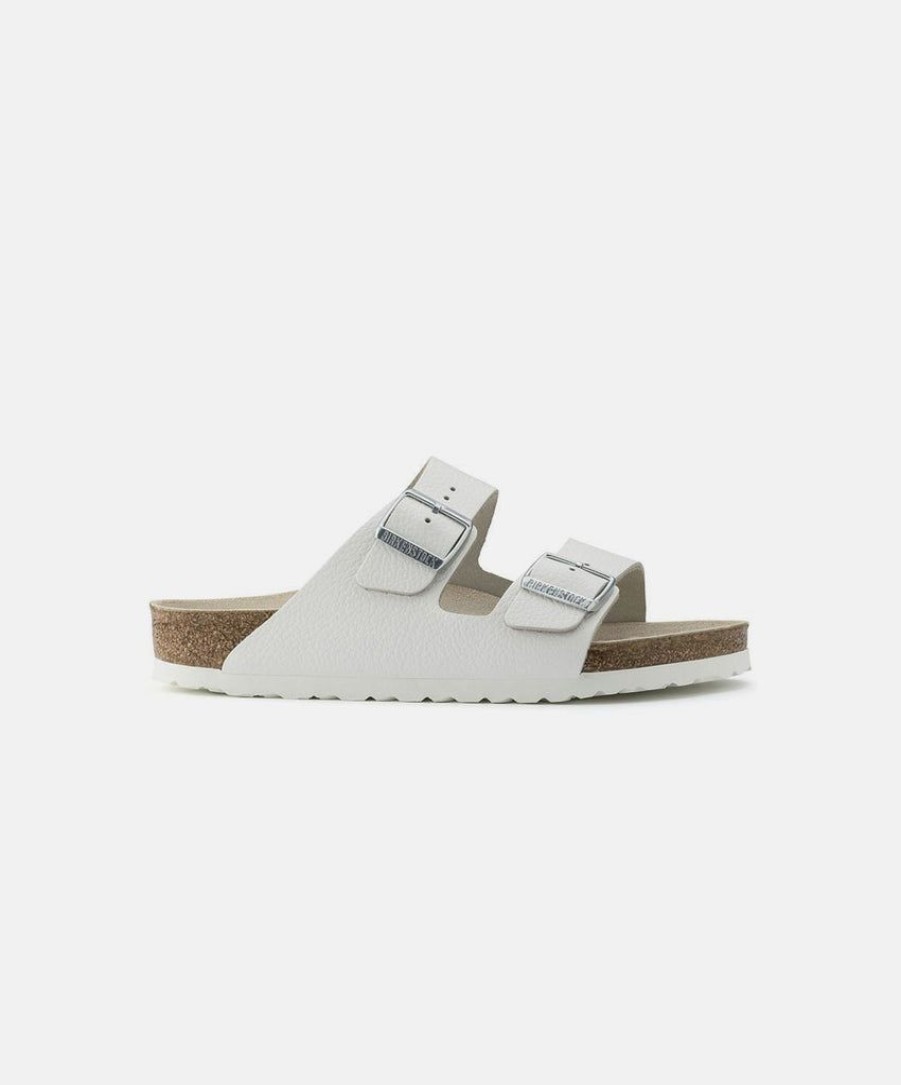 Men Birkenstock Slides | Birkenstock Arizona Leather Sandals White