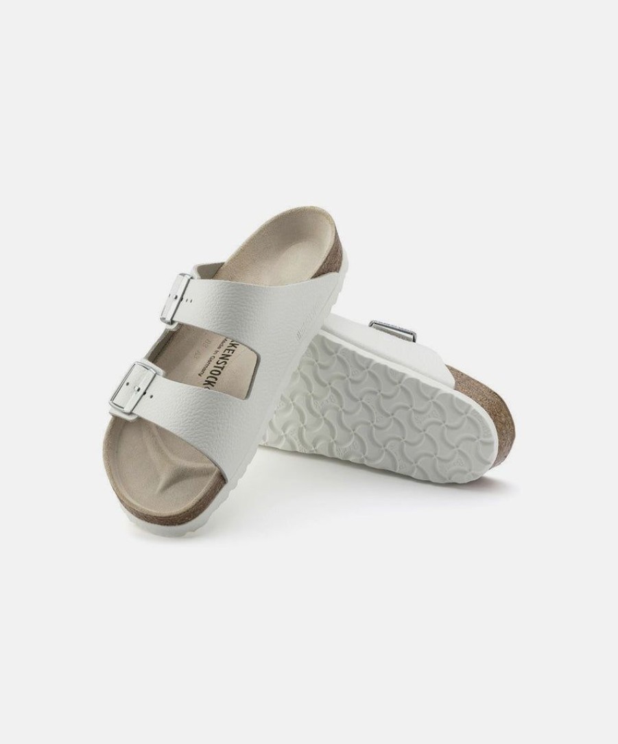 Men Birkenstock Slides | Birkenstock Arizona Leather Sandals White