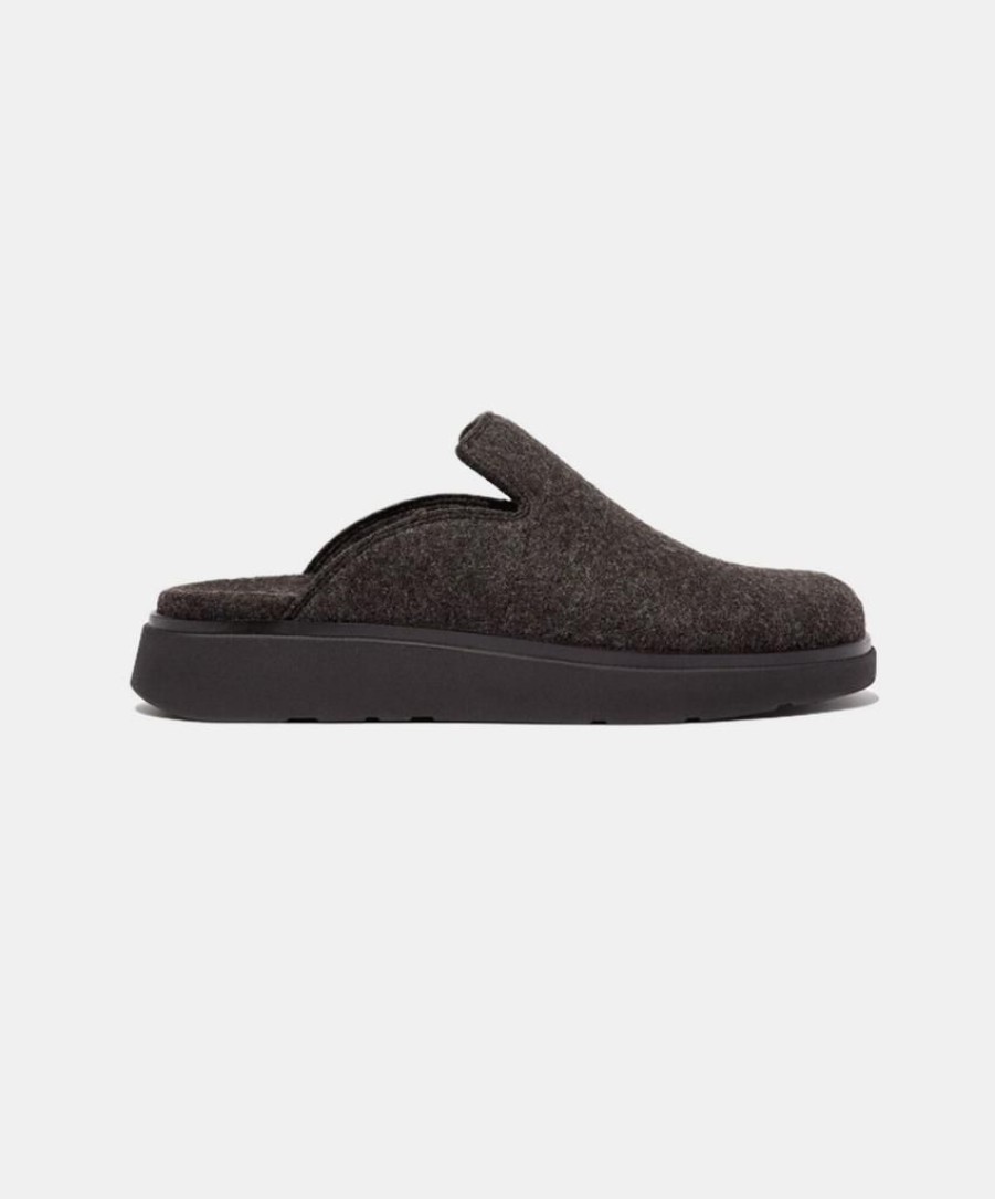 Women Bstore Clogs | Fitflop Gen-Ff E01 Felt Mules Black