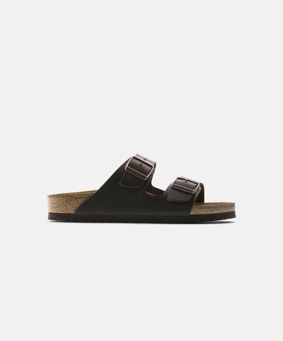 Men Birkenstock Two Strap Sandals | Birkenstock Arizona Oiled Leather Sandals Brown