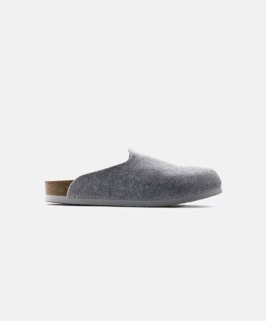 Women Birkenstock Clogs | Birkenstock Amsterdam Felt Light Grey Clogs