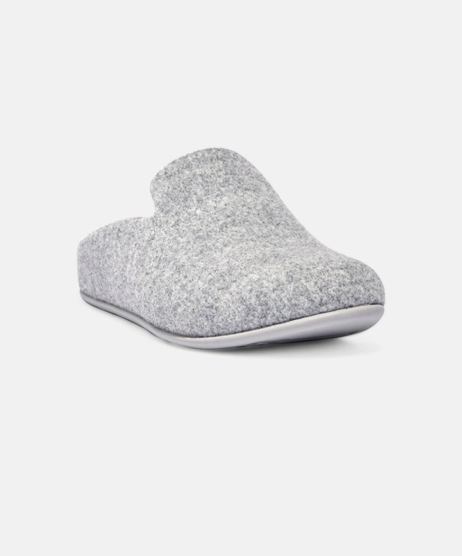 Women FitFlop Clogs | Fitflop Chrissie Ii Haus Felt Slippers Grey