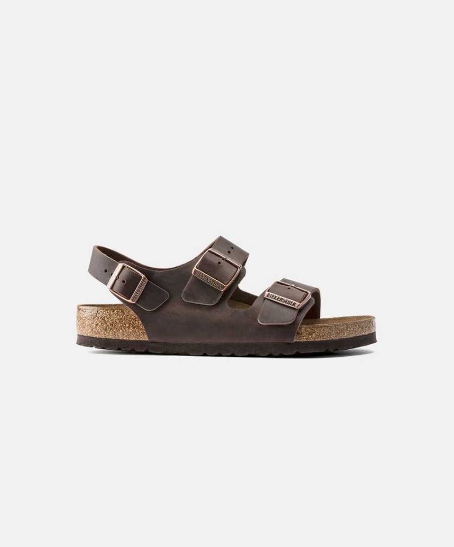 Men Birkenstock Leather Sandals | Birkenstock Milano Oiled Leather Habana Sandals